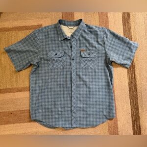 Orvis Blue Plaid Short Sleeve Button-Up Shirt XL Men’s